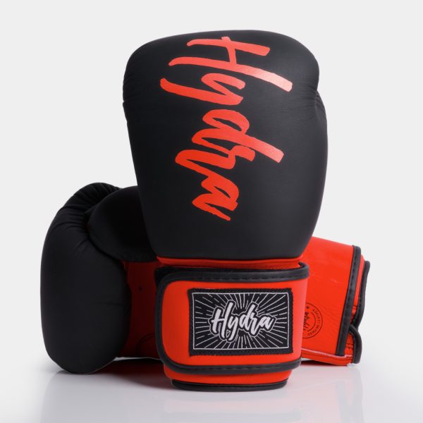 Hydra Signature Matte Black & Red Muay Thai Boxing Gloves